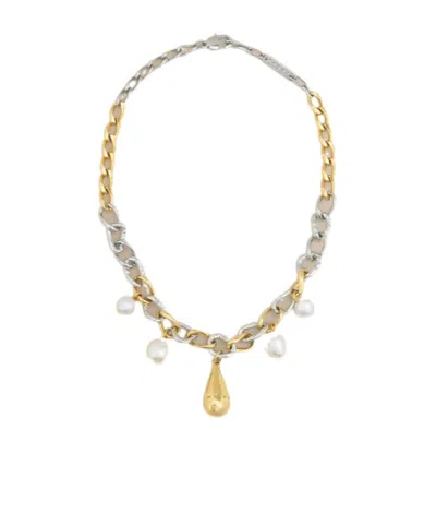 Marni Embellished Chain Necklace In Gold
