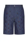 Marni Embellished Denim Shorts In Blue