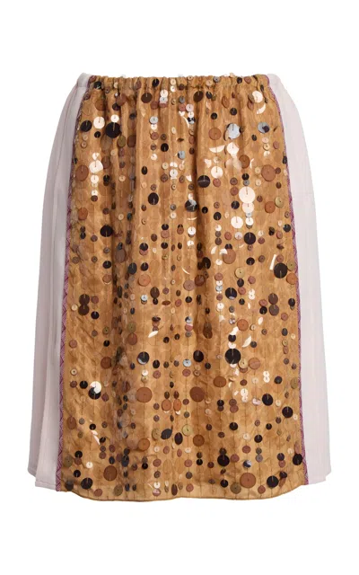 Marni Embellished Midi Skirt In Brown