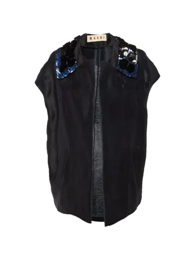 Pre-owned Marni Embellished Open Jacket In Black