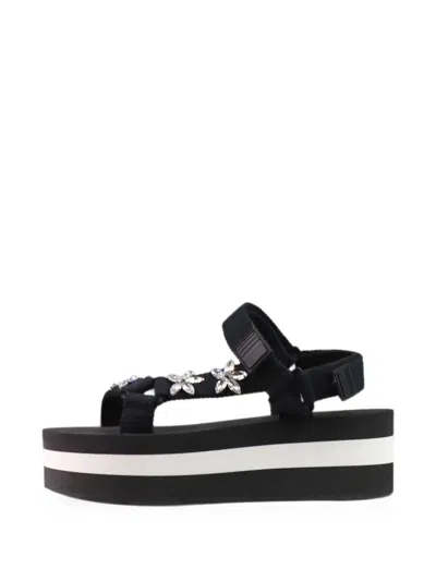 Pre-owned Marni Embellished Platform Sandals In Black