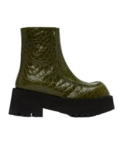 MARNI EMBOSSED ANKLE BOOTS