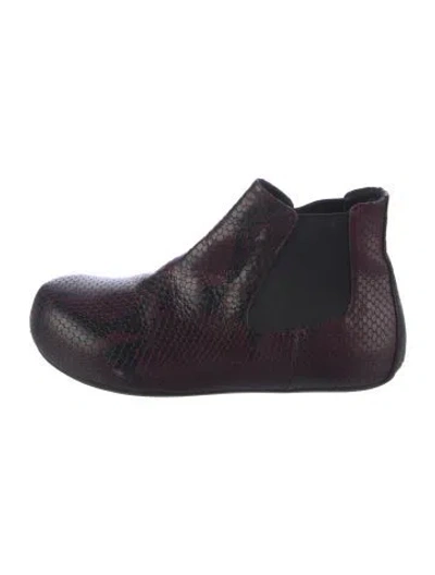 Pre-owned Marni Embossed Leather Animal Print Chelsea Boots In Multicolor
