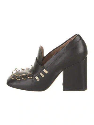 Pre-owned Marni Embossed Leather Patterned Pumps In Black