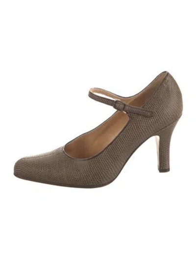 Pre-owned Marni Embossed Leather Patterned Pumps In Brown