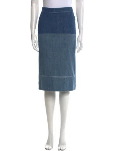 Pre-owned Marni Embroidered Accent Knee-length Skirt In Blue