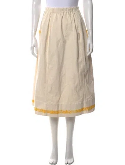 Pre-owned Marni Embroidered Accent Midi Length Skirt In Neutral
