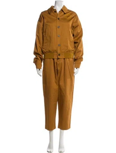 Pre-owned Marni Embroidered Accent Pantsuit In Brown