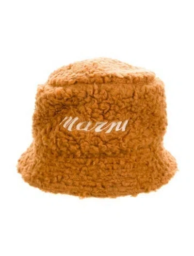 Pre-owned Marni Embroidered Bucket Hat In Orange