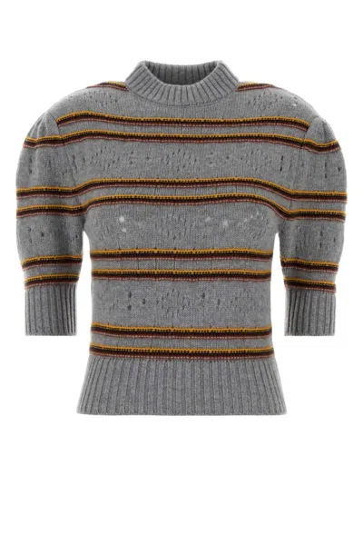 Marni Embroidered Cashmere Sweater In Stripped