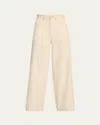 Marni Embroidered Classic Wide Leg Pants In Bone