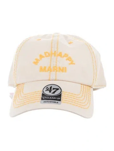 Pre-owned Marni Embroidered Denim Baseball Hat W/tags In Neutral