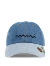 Marni Embroidered Denim Cap In Black