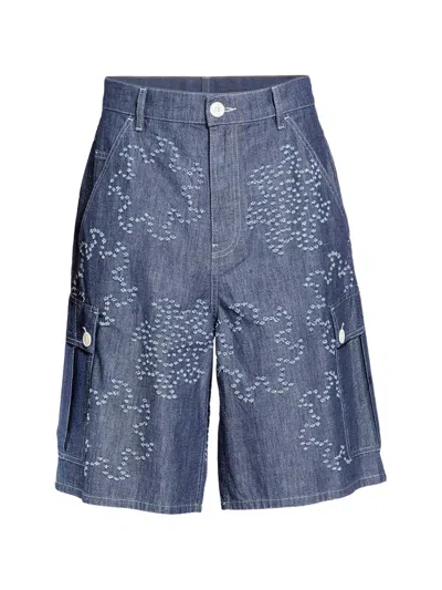 Marni Mens Denim Shorts Cargo Pockets In Blue