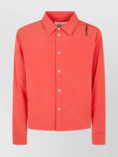 MARNI EMBROIDERED DETAIL LONG SLEEVES SHIRT