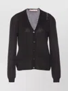 Marni Wool And Silk Blend Cardigan In Black