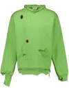 Marni Oversize Distressed Crewneck Sweatshirt In Green