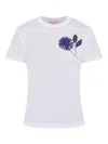 Marni Embroidered Flower T-shirt In White