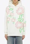 Marni Embroidered Hooded Sweatshirt In White