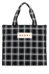 Marni Rectangular Checkered Shoulder Bag With Prominent Patch