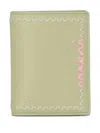 Marni Embroidered Leather Bifold Wallet In Green