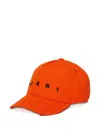 Marni Embroidered-logo Baseball Cap In Orange