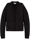 Marni Embroidered-logo Cardigan In Black