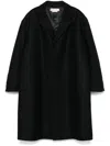 Marni Black Wool Coat With Oversized Silhouette And Design In Black