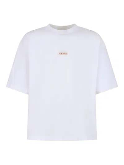 Marni Logo Patch T-shirt In White