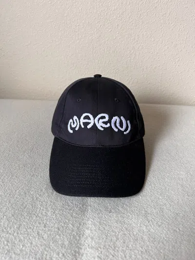 Pre-owned Marni Embroidered Logo Hat In Black