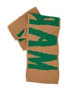 Marni Embroidered-logo Knit Scarf In Brown