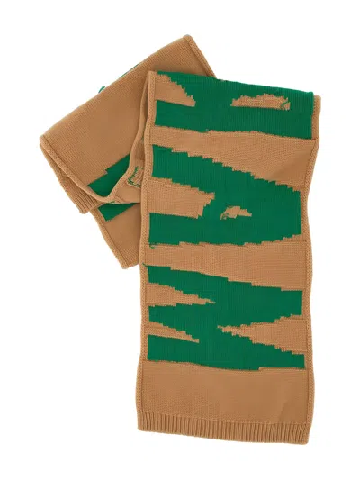 MARNI EMBROIDERED-LOGO KNIT SCARF