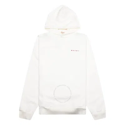 Marni Embroidered Logo Long Sleeve Sweatshirt In White