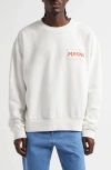 Marni Embroidered Logo Patch Sweatshirt In Natural White