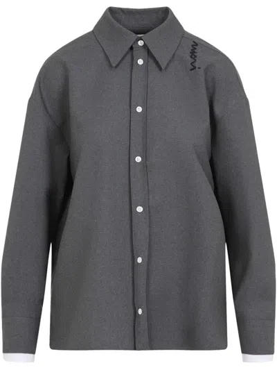 MARNI EMBROIDERED LOGO SHIRT