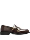 Marni Leather Loafers With Stitched Detailing And Shape In Brown