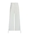 Marni Embroidered-logo Straight-leg Trousers In White