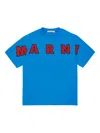 Marni Embroidered-logo T-shirt In Blue