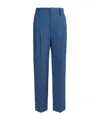 Marni High-waisted Wide-leg Trousers With Sharp Pleats In Blue