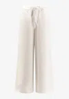 Marni Embroidered Logo Wide-leg Pants In Neutral