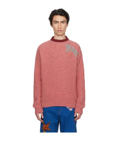 Marni Embroidered Long-sleeved Sweater In Pink