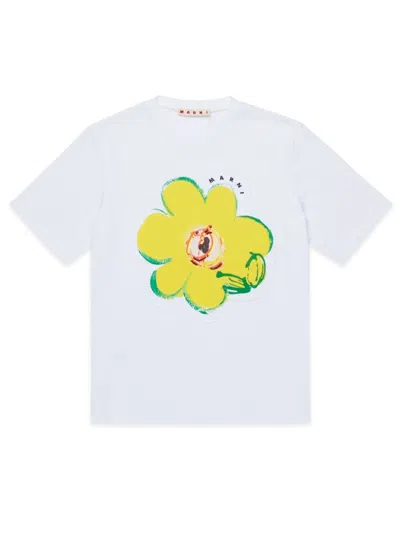 Marni Embroidered Mini T-shirt For Girls In Multi