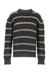 Marni Striped Wool Mohair Sweater In White