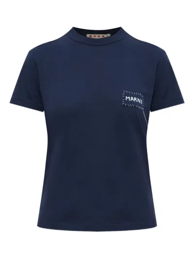 MARNI EMBROIDERED-PATCH T-SHIRT