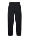 Marni Embroidered Pocket Wool Trousers In Black