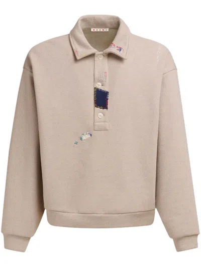 Marni Besticktes Poloshirt In Nude