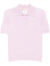 Marni Embroidered Polo Top In Pink