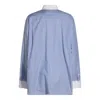 Marni Blue Striped Poplin Shirt In Blue