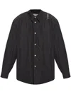 Marni Padded Overshirt With Embroidered Logo In Black