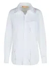 Marni Cotton Shirt With Chest Pocket And Structured Collar In White